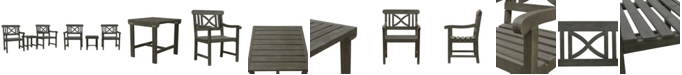 VIFAH Renaissance Outdoor Patio Wood 3-Piece Conversation Set